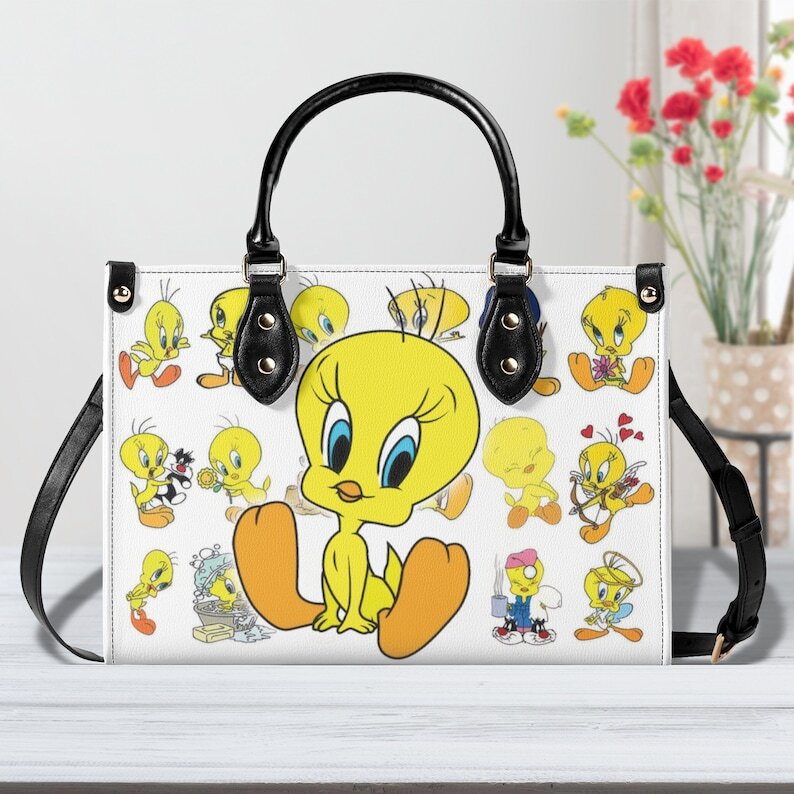 Personalized Tweety Bird Leather Handbag
