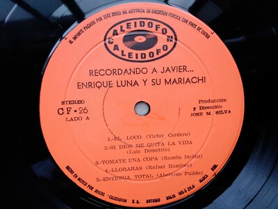 Enrique Luna LP Vinyl 33rpm Caleidofon Records #CF-26 Recordando A 