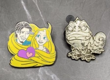 Disney Pins Rapunzel Flynn Rider Tangled Pascal Chaser Couple Mystery Heart core