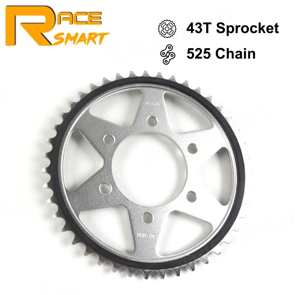 525 Pitch 15T 43T Front Rear Sprocket For Kawasaki Versys 1000 KLZ1000 2012-2018 — 第 3/4 张图片