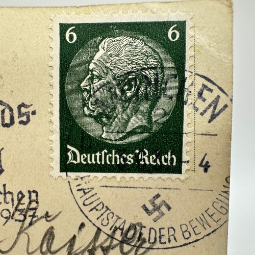 Tarjeta panorámica de la Segunda Guerra Mundial de Tegensee postal con esvástica matasellos - Imagen 4 de 6