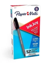 Paper Mate Inkjoy 100 Ballpoint Pen Black Ink Me New In Boxes 1951257   144 Pens