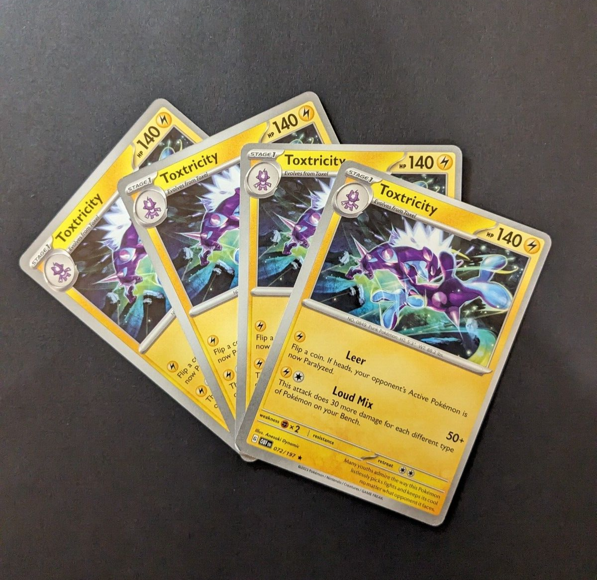 TOXTRICITY 072/197 4x Obsidian Flames Playset Non-Holo Rare