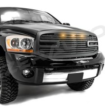 Big Horn3x Led Matte Black Packaged Grilleshell For 06-08 Dodge Ram 15002500