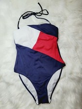 NEW One 1 pc. NAVY Multicolor Tommy Hilfiger Bathing Suit Retail 79.99 Size XS