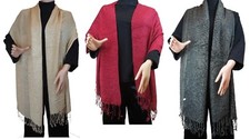 Women's Scarf Wrap in Gold Red or Black w/ Sparkles 72"L New