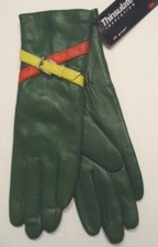 Ladies Genuine Leather Thinsulate Gloves,Green,Small 