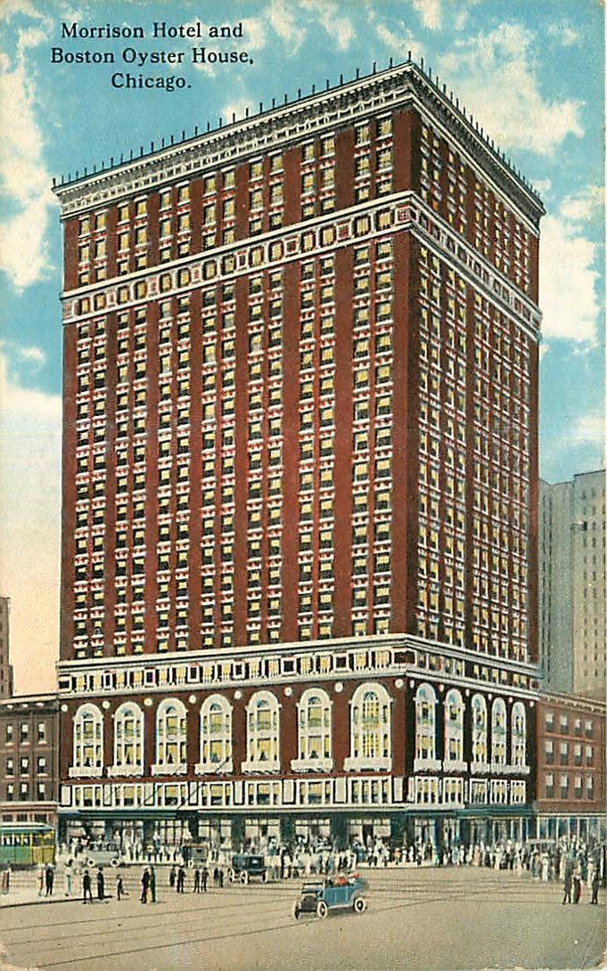 Postcard Morrison Hotel & Boston Oyster House, Chicago, Illinois used