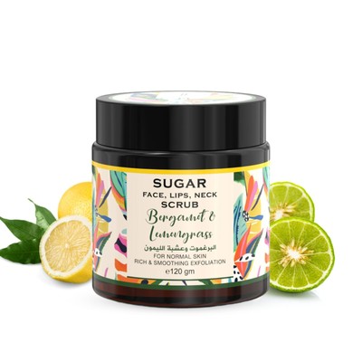 SAIF AL FARES Bergamot & Lemon Grass Sugar Scrub for Lips Neck Face 120 GM