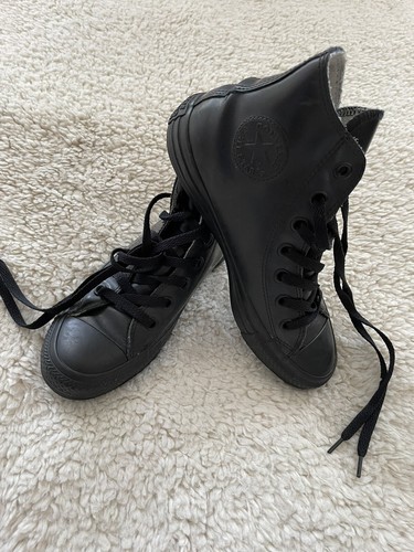 CONVERSE All Star Black Leather Rubber 
