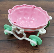 Vtg 1989 Mattel Little Pretty Kitty BABY Cradle Buggy RARE Color Wheels Prancer