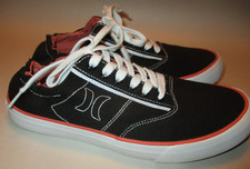 Hurley Del Mar Elastic Heel Logo Womens 6.5M Black Canvas Comfortable Sneakers