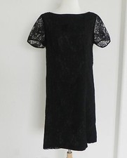 Classiques Entier Little Black Dress Size 8 Knee Length Lace Short Sleeve