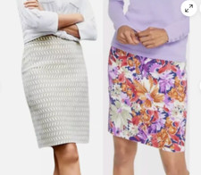 J. McLaughlin Halle Reversible Skirt Women's XS Floral Geometric Stretch Scuba