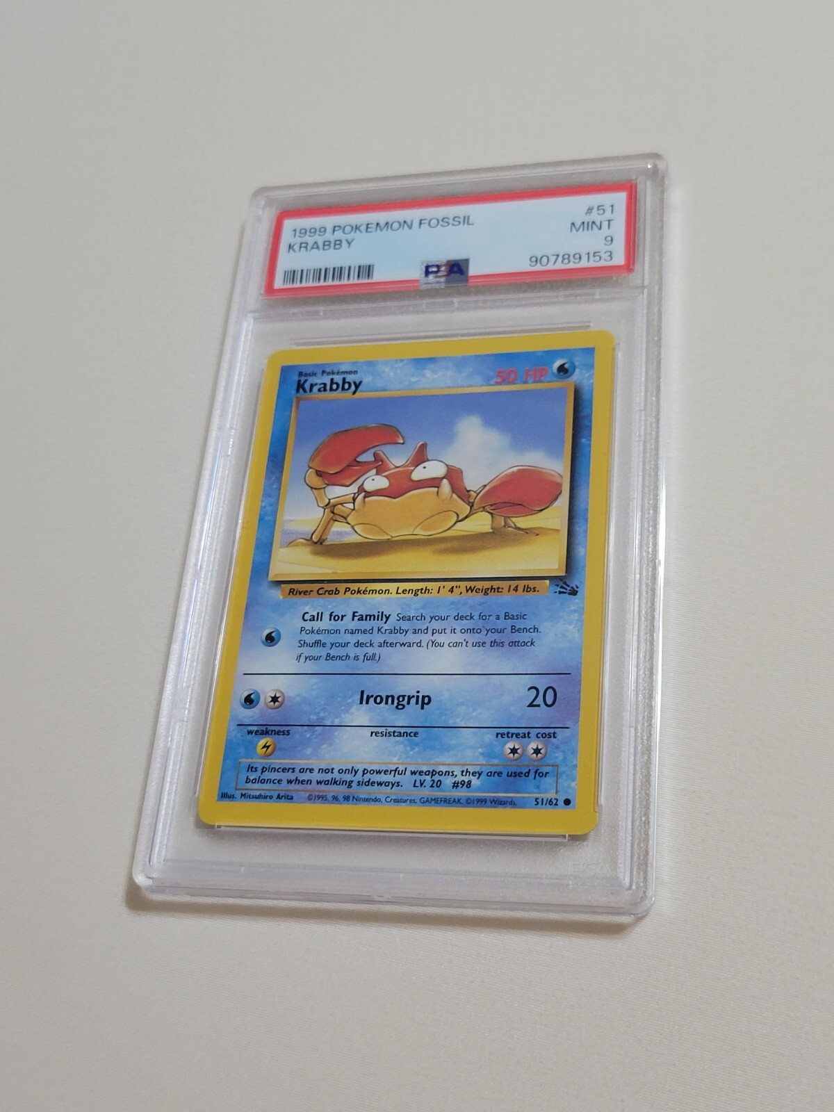 Krabby - Pokemon Fossil #51 - Mint PSA 9