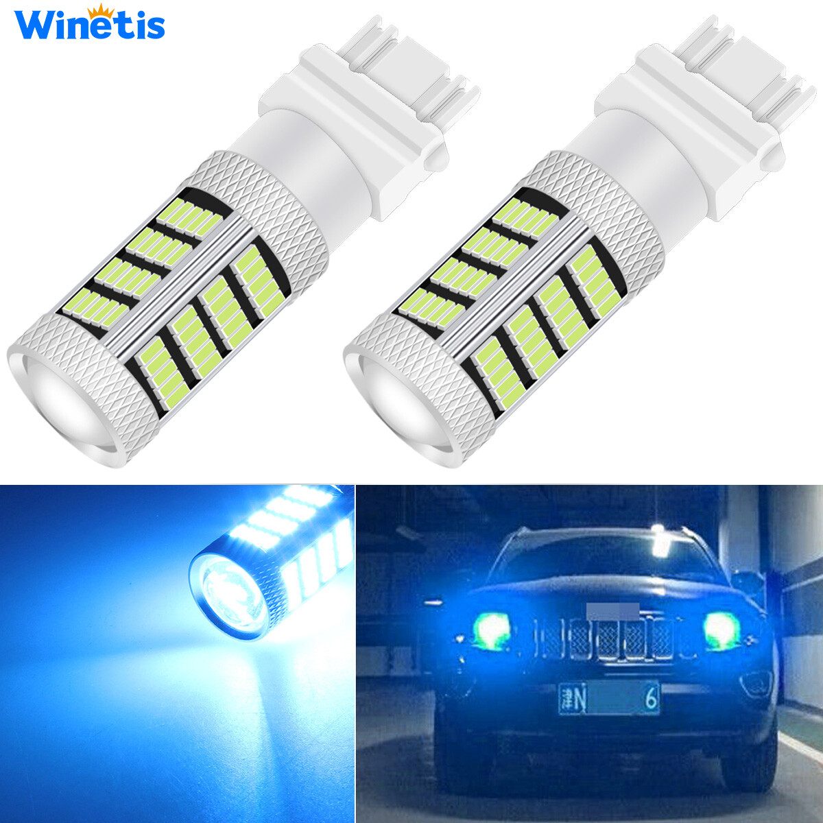 2Pcs Ice Blue 92-SMD LED for 2011-2013 Jeep Grand Cherokee Daytime Running Light 2Pcs Ice Blue 92-SMD LED for 2011-2013 Jeep Grand Cherokee Daytime Running Light