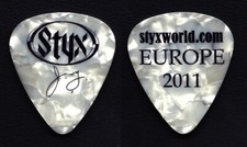 Styx James Young Signature White Pearl Guitar Pick - 2011 European Tour
