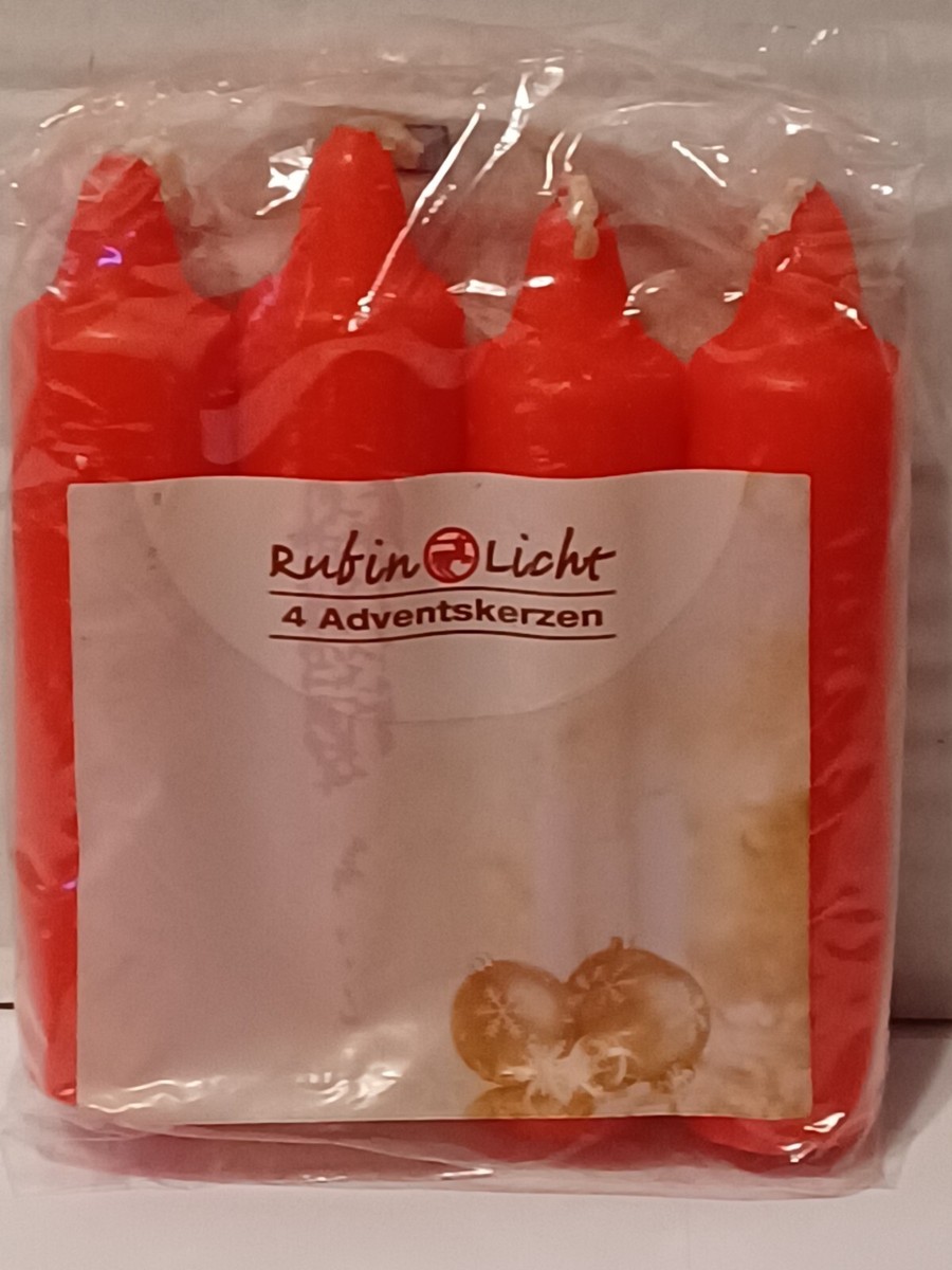 German Advent Candles (Advent Kerzen) (Set of 4) Red