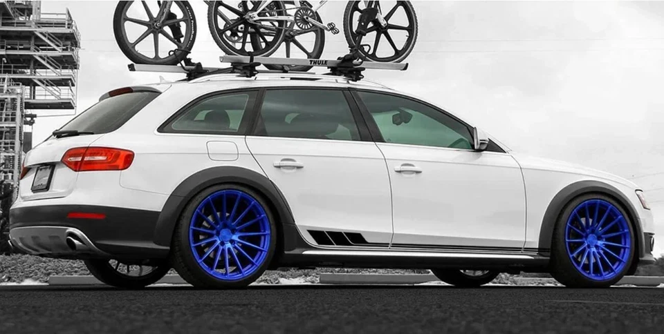 2 PCS Graphics Car Side Door Stickers Vinyl Decal For Audi A4 B8 8K B9 B7 8W 8E - Image 4 of 4