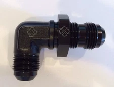 X277 -6AN 90 Degree Bulk Head Fitting With Nut for fuel /oil / water / 6AN BLACK