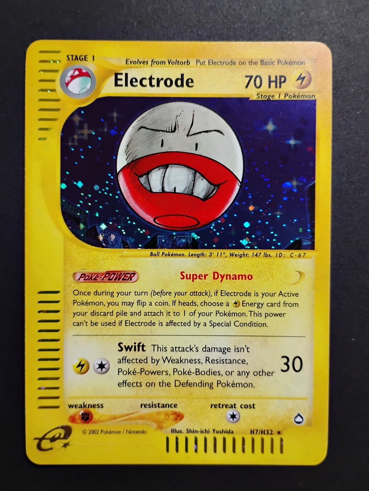 Electrode H7/H32 Aquapolis Holo Rare 2002 WOTC Vintage E-Reader Pokemon Card LP