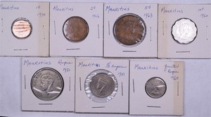 Mauritius 7 Coin Lot - See Description -