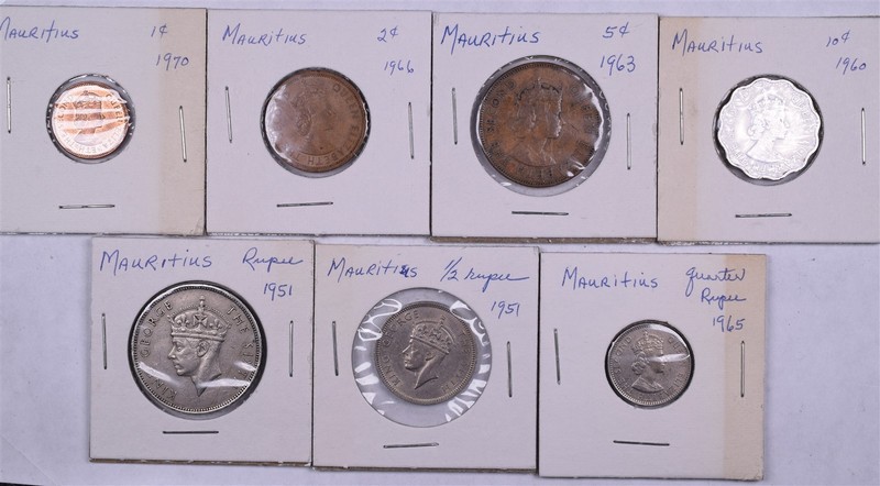 Mauritius 7 Coin Lot - See Description -