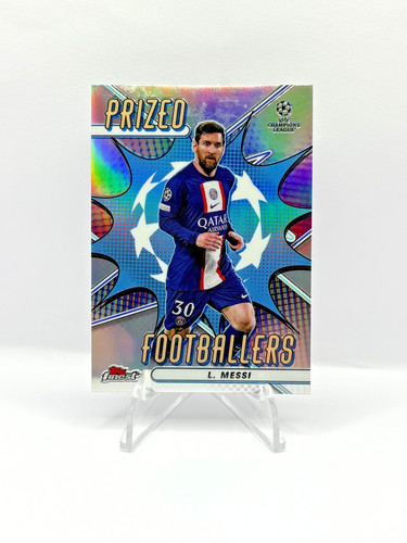 Lionel Messi 2022-23 Topps Chrome Finest UCL PRIZED FOOTBALLERS REFRACTOR - GOAT