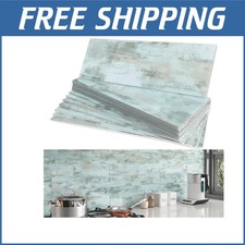 Self-Adhesive Marble Tile Stickers for Kitchen Bath - 16 Tiles, 3.85' x 11.73'