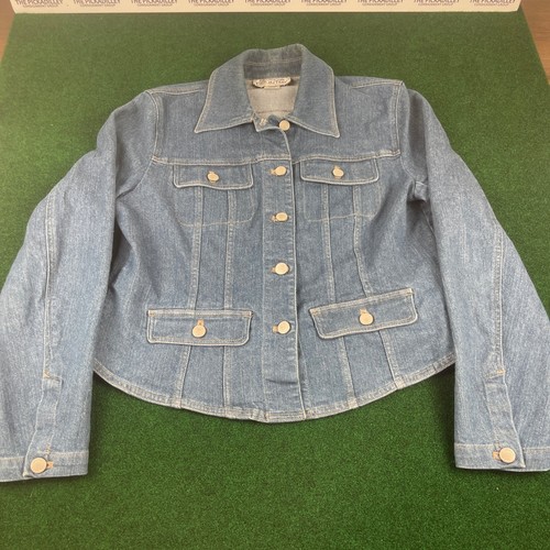 JONES NEW YORK COUNTRY Denim Jacket Blue Button Front Pockets Women's Size M