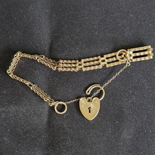 Antique 9ct Gold Gate Bracelet • 13.15g Smith & Pepper (S&K) • Birmingham c.1914