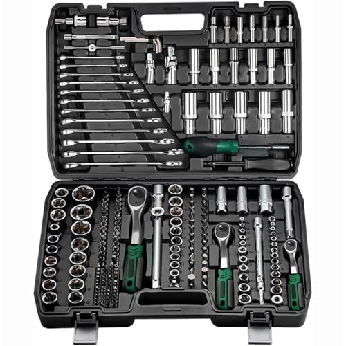 216-Piece Metric Socket Wrench Set with 1/4