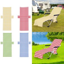 Sun Lounger Beach Towel with Pockets Comfortable for Pool Outdoor Courtyard