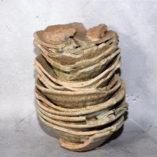 Japanese Antique Sanage Kiln Gray Glazed Yama Chawan Fragment Pottery PCP270 -3