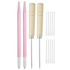 Doll Hair Rooting Holders Kit 0.6mm Rerooting Needles, Pink