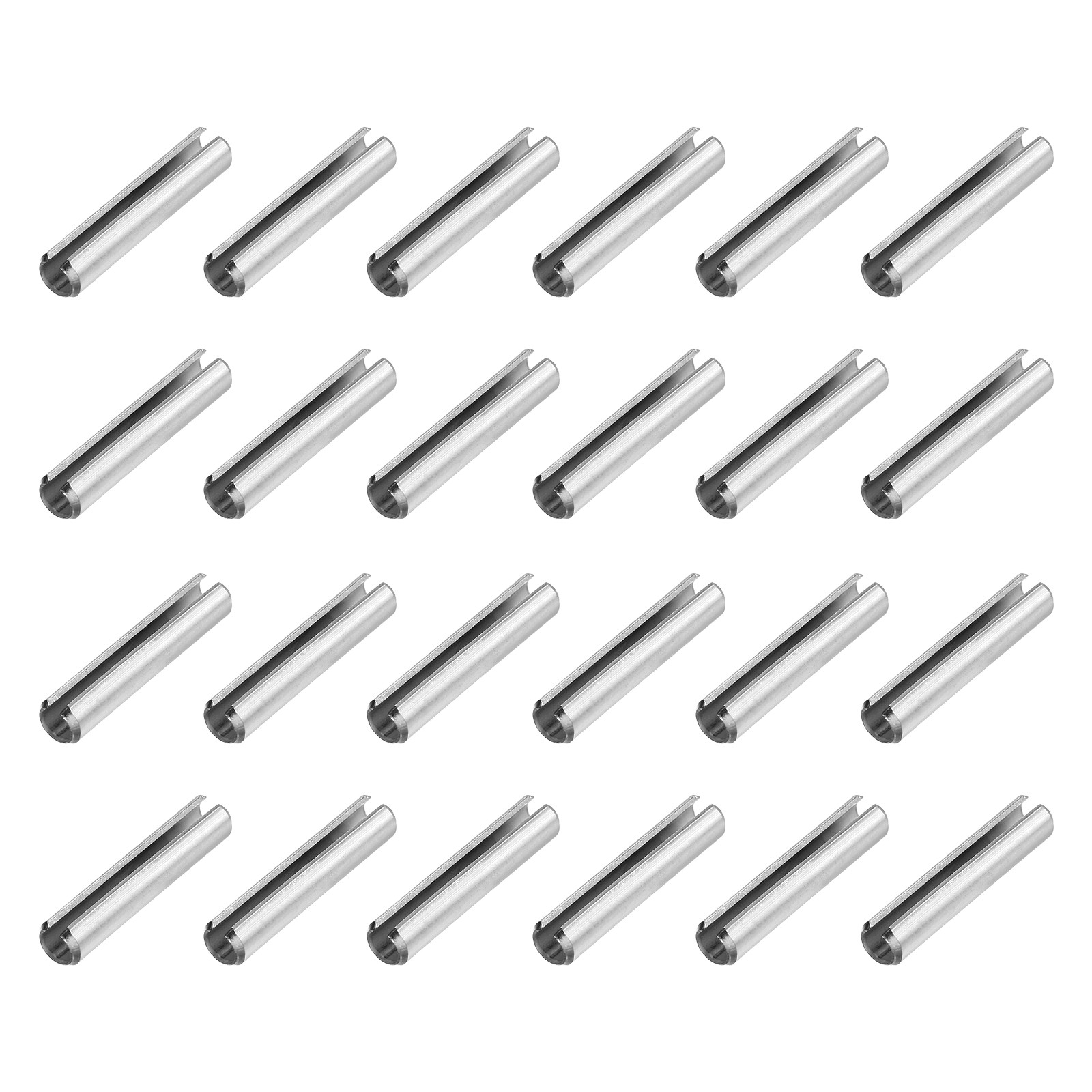 24Pcs Roll Pins 1/5 Inch(5mm) Dia. 1-1/5 Inch(30mm) Length, Silver