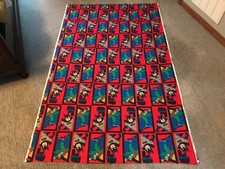 Batman Robin print fabric, 90s vintage DC Comics licensed material 45x74 RARE