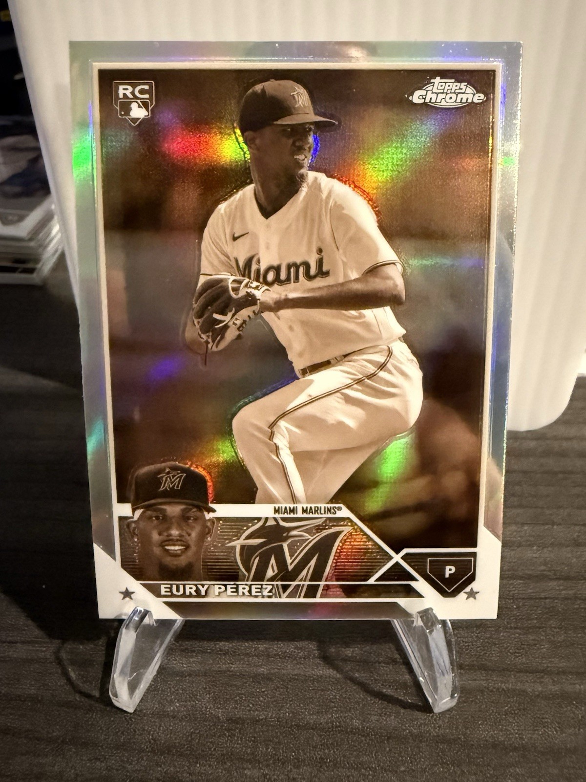 2023 Topps Chrome Update Series - Eury Perez #USC100 Sepia Refractor (RC)
