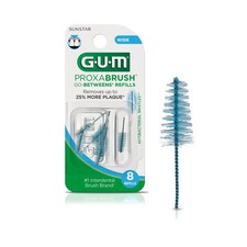 GUM - 614D Proxabrush Go-Betweens Interdental Brush Refills, Wide, 8 Count