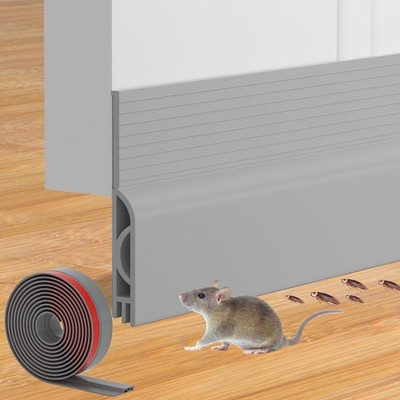 Door Draft Stopper for Bottom of Door, Adjustable Weather 78inch, Gray