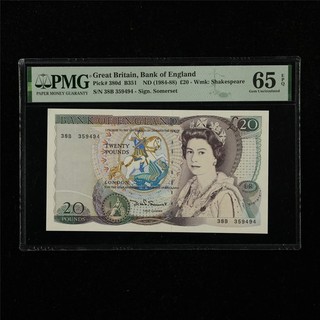 1984 88 Great Britain Bank of England 20 Pounds Pick#380d PMG 65 EPQ Gem UNC