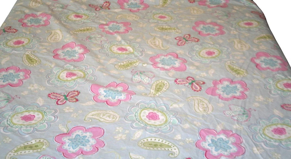 Funda nórdica Pottery Barn Kids Samantha Twin Flores Mariposas Azul Cachemira Foto 3 de 4