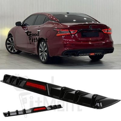 For Nissan Maxima SR SL SV Car Rear Bumper Diffuser Lip w/ LED Splitter Spoiler