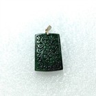 Chinese Natural Green Jade Jadeite Pendant w/ 18K Gold Buckle  — photo 10