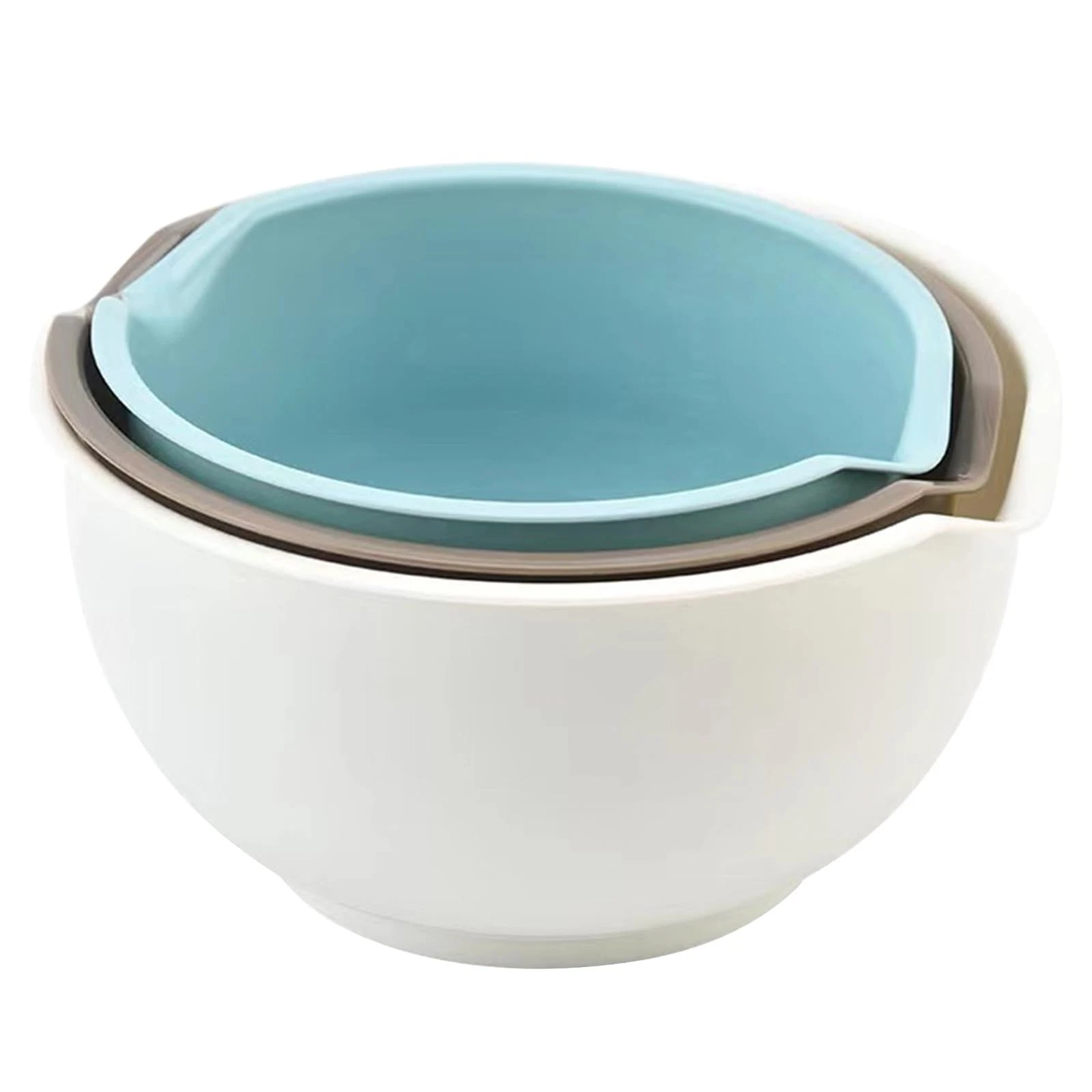 Nesting Plastic Mixing Bowls, Set Of 3, 1.5 quart, 2 quart, 2.5quart, Nesting...