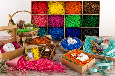 farbige Holzwolle Natur Füllmaterial Deko Holzwolle Bunt Geschenkverpackung