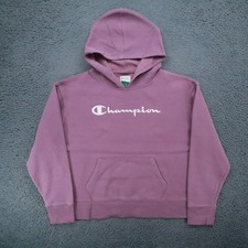 Champion Women’s Purple Hoodie Pullover Large Embroidered Logo Sweatshirt