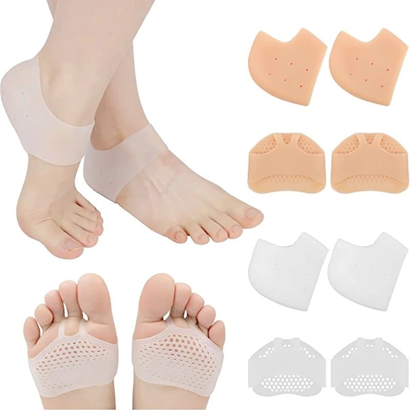 3X Protectores de talón de silicona para aliviar el dolor Gel Tazas de talón Soporte Fascitis plantar