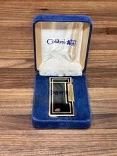 Colibri VTG Flip Top Black Flint Cigarette Lighter W/Side Grind NIB