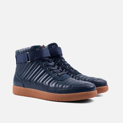 Yesler Midnight Blue Leather High Top Sneakers Marc Nolan